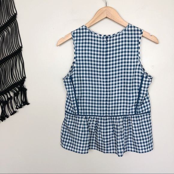 J. Crew Ruffle Hem Silk Tank Top In Gingham - Picture 4 of 6